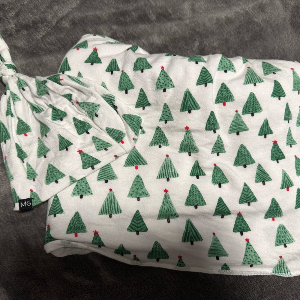 Milkmaid Goods Christmas Tree Swaddle & Hat Set